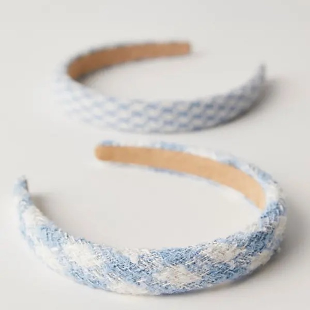 ‼️SOLD‼️ 12. NWOT! Free People Cloud Nine Headband | Sky Blue Houndstooth | OS